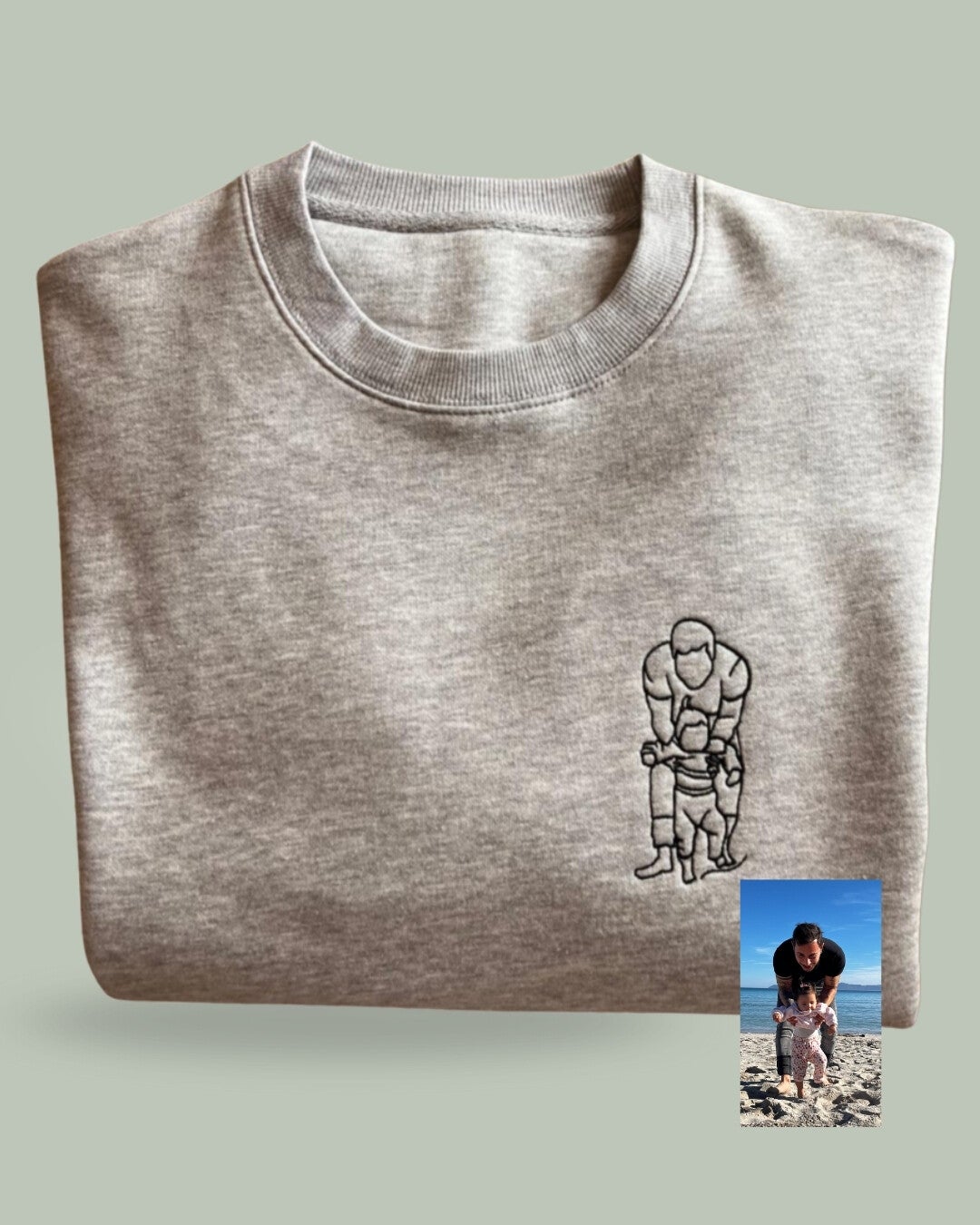 Tu foto bordada en silueta. Camiseta, sudadera con capucha o sin capucha.