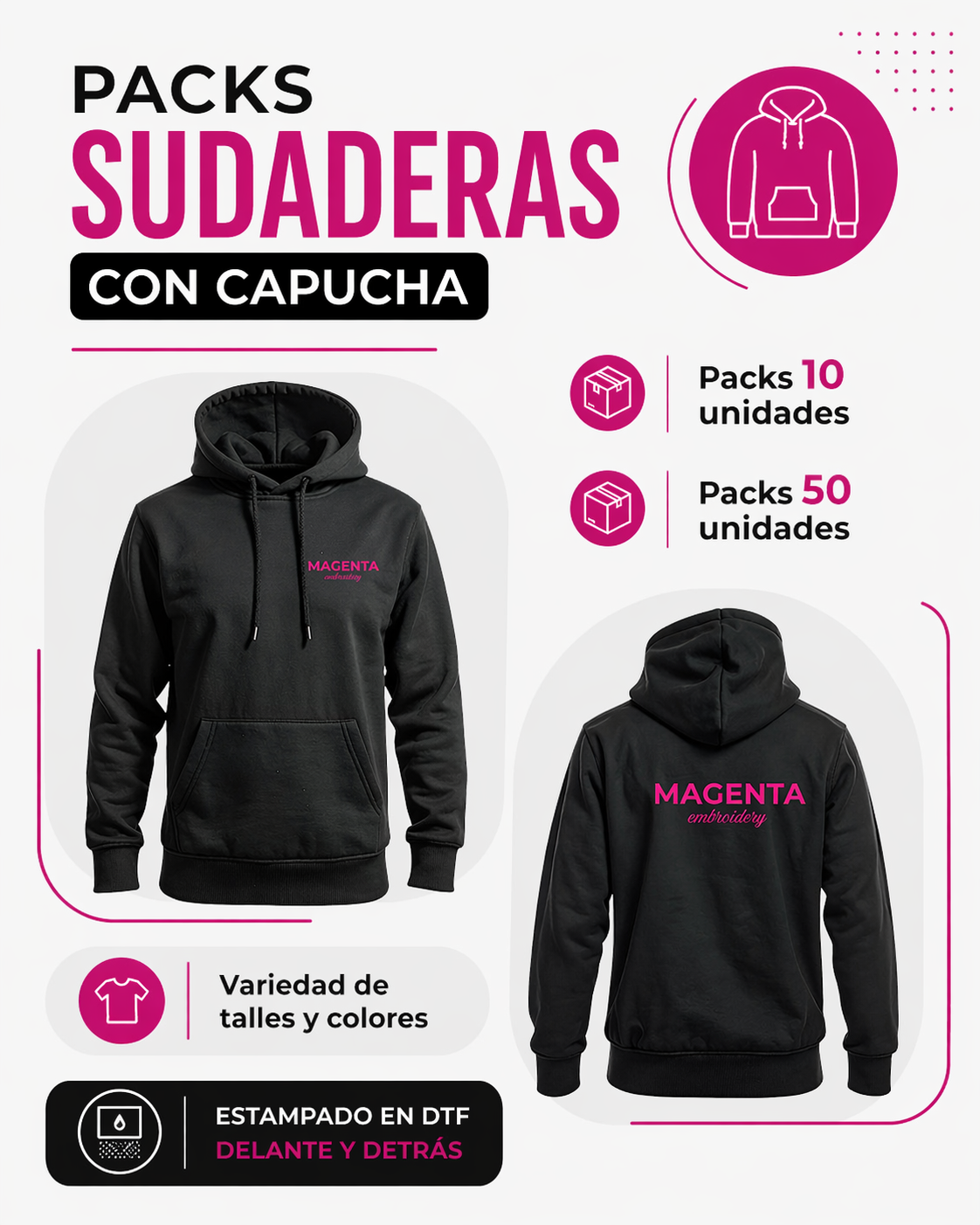 Packs Sudaderas con capuchas DTF