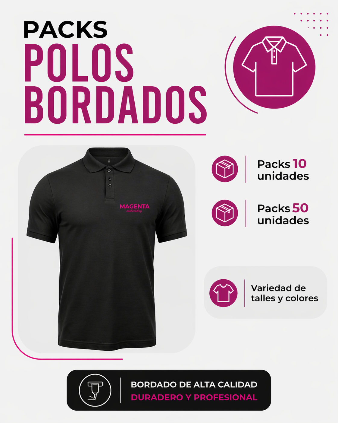 Pack polos bordados