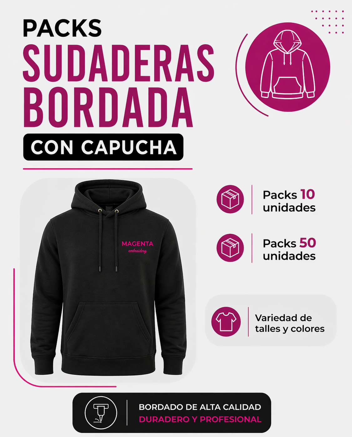 Packs Sudaderas con capuchas bordadas