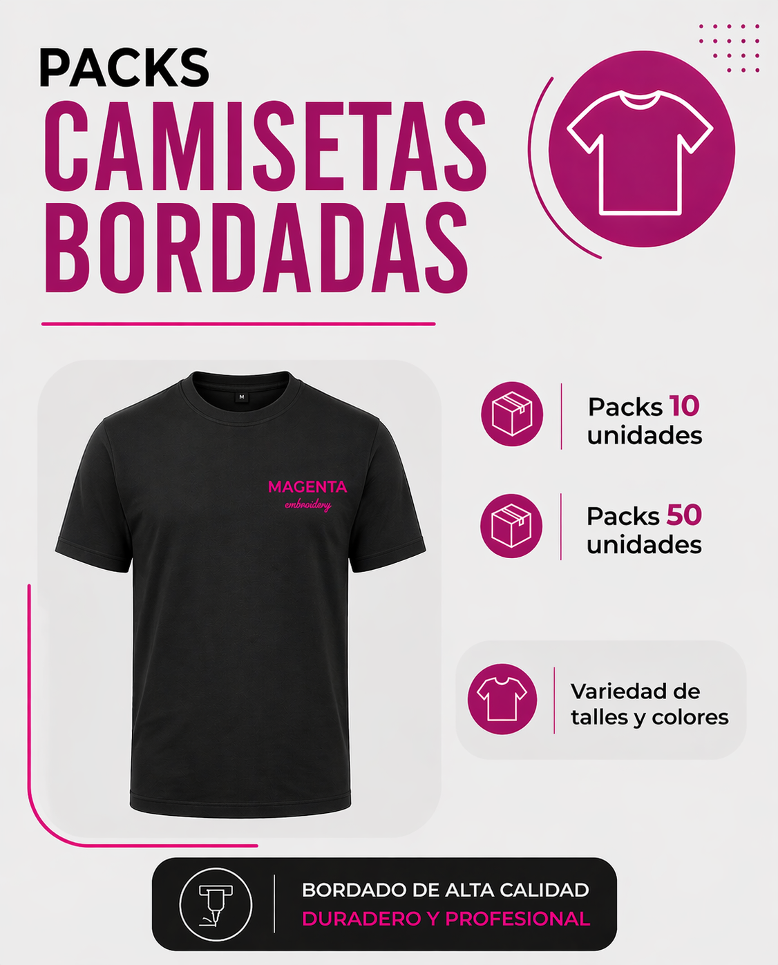 Packs camisetas bordadas