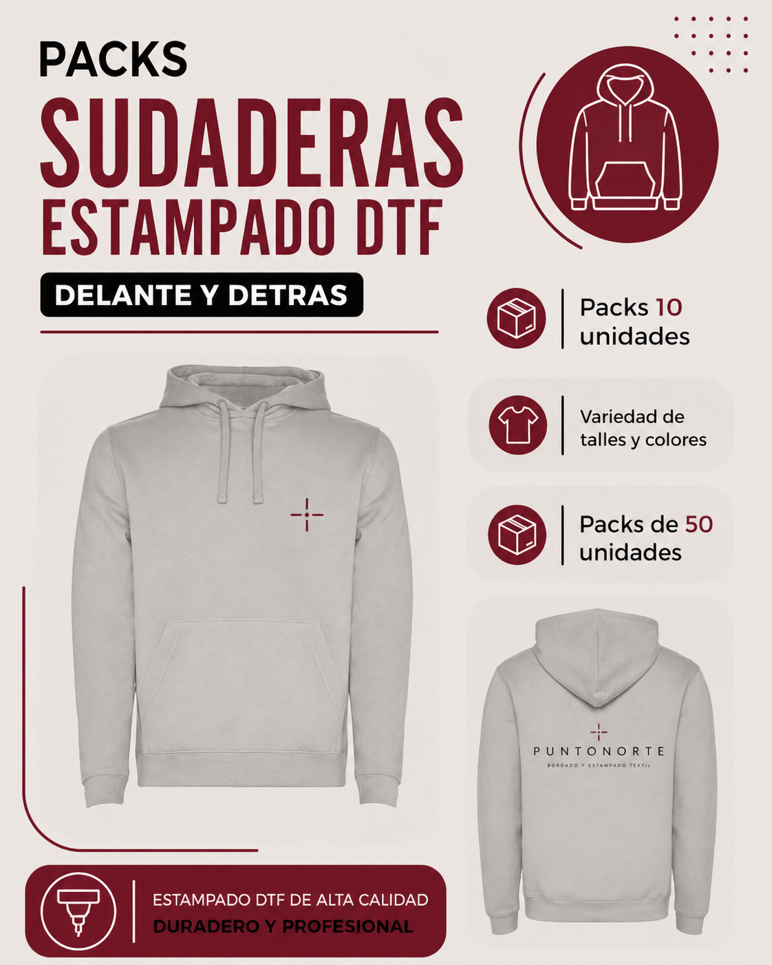 Packs Sudaderas con capuchas DTF