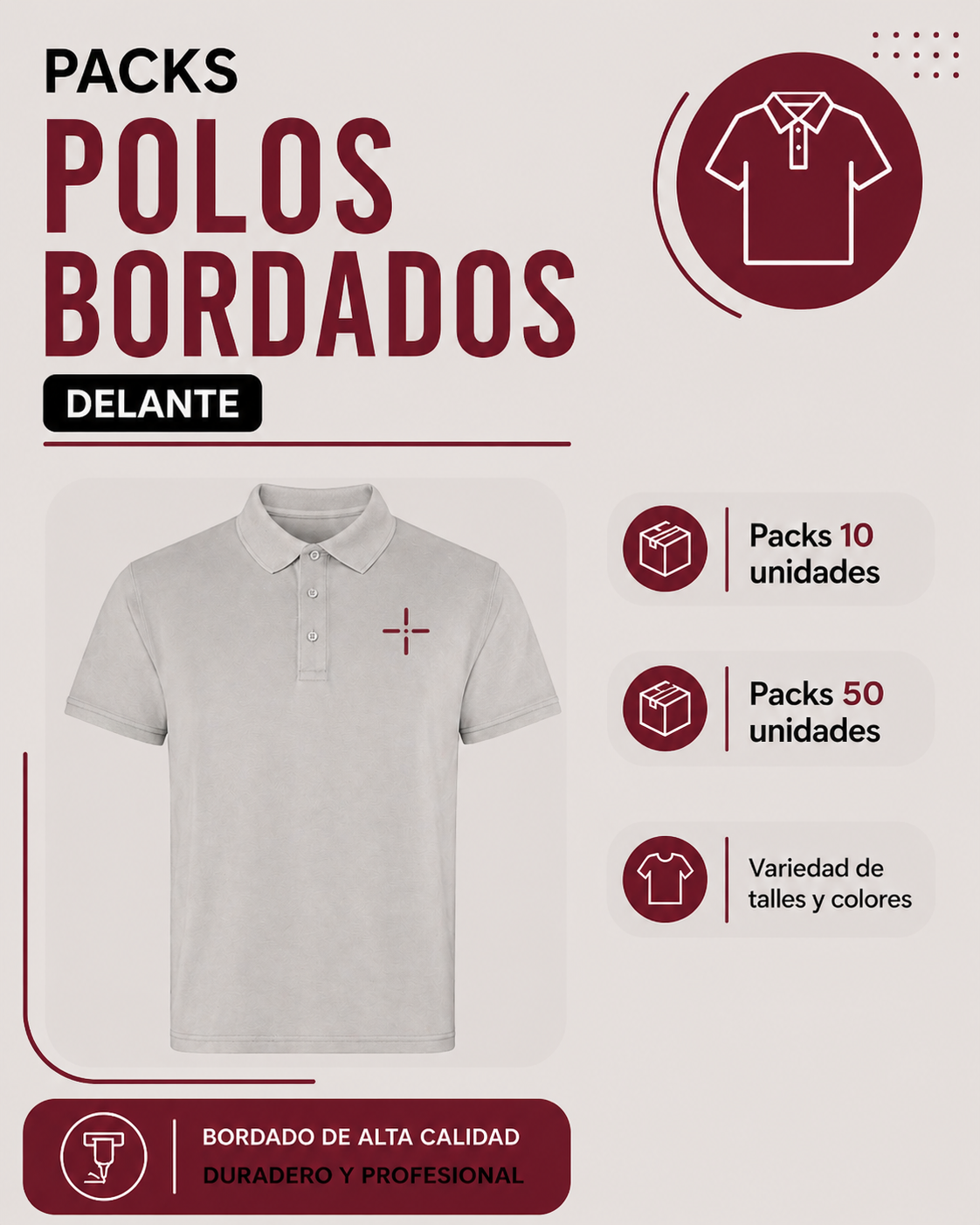 Pack polos bordados