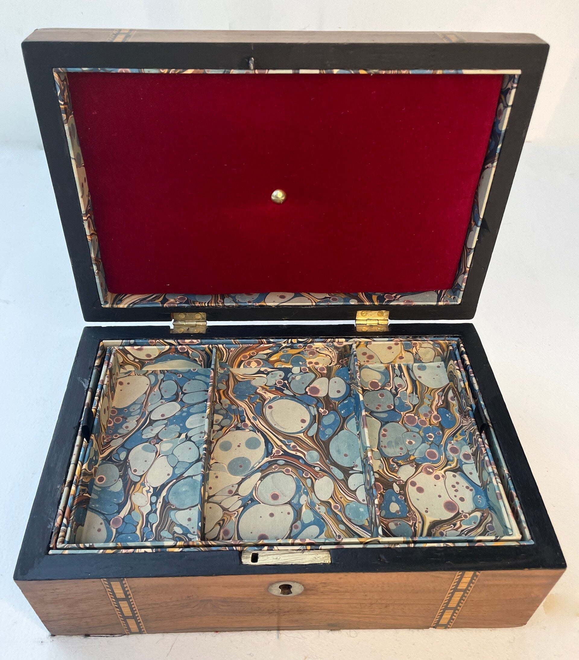 Restored Tunbridge Ware Style Box, for Cufflinks, Jewellery or Treasures! (Circa 1890 - 1910)