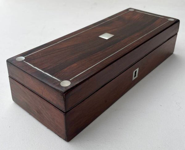 Restored Rosewood Glove Box now ideal for Jewellery, Pencils or maybe Crochet Hooks?