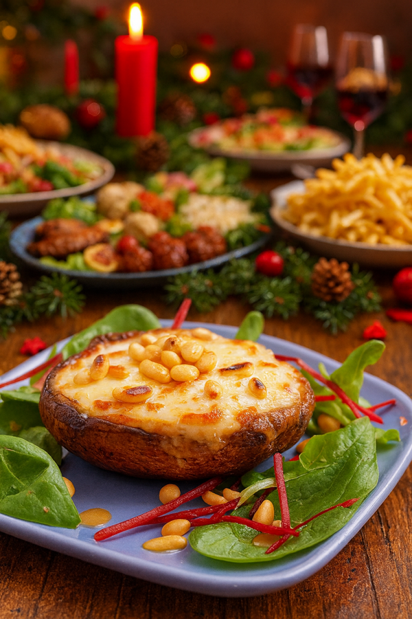 Portobello-Champignon gevuld met geitenkaas