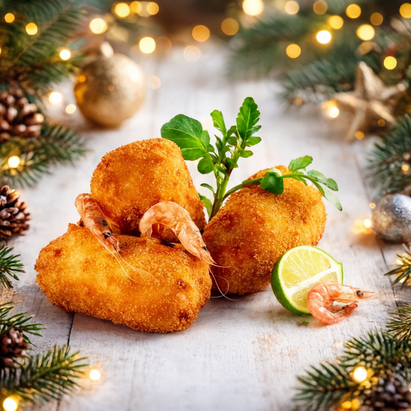 Artisanale garnaalkroket met garnituur