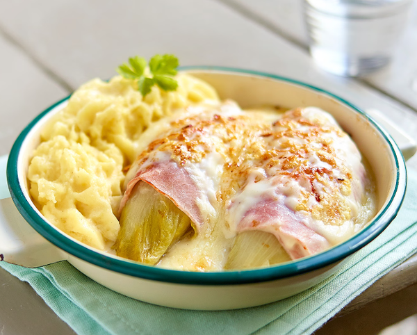 Witloof in de oven met puree