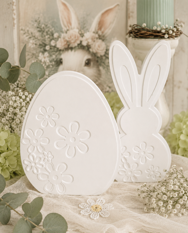 Florale Osterdekoration - Ei & Hase