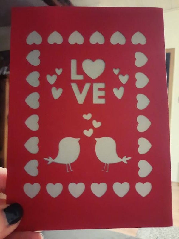 Valentinstagskarte "Love" mit Umschlag
