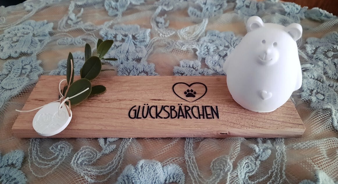 Geschenkset: Klötzchen mit Bär oder Herz