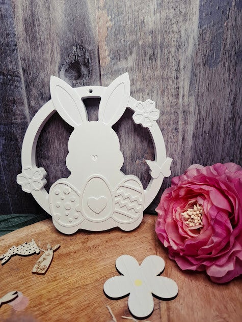 Frühlingskranz mit Hase