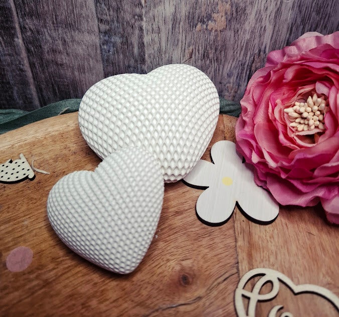 Herzen mit Waffelmuster in 2 Größen