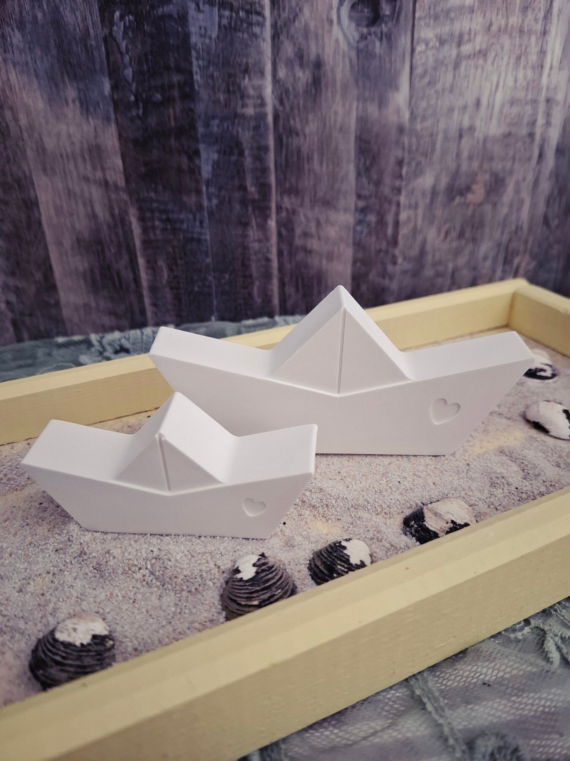 Papierschiffchen im 2er-Set – Mit Herz auf großer Fahrt