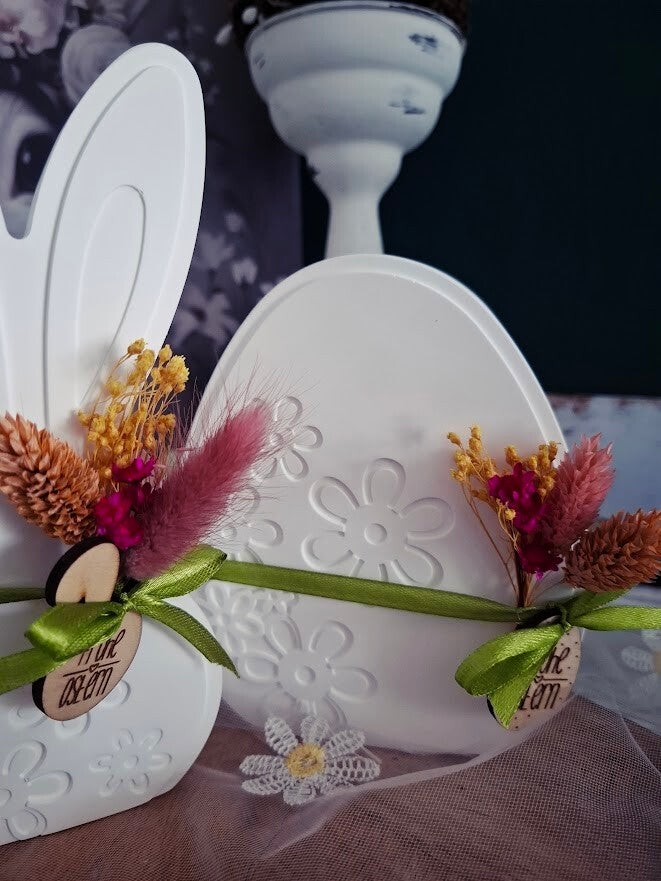 Florale Osterdekoration - Ei & Hase