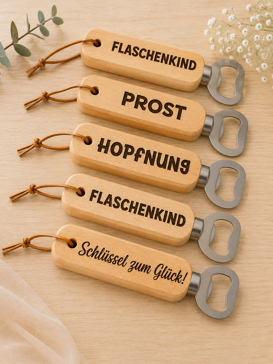 Flaschenöffner mit Statement