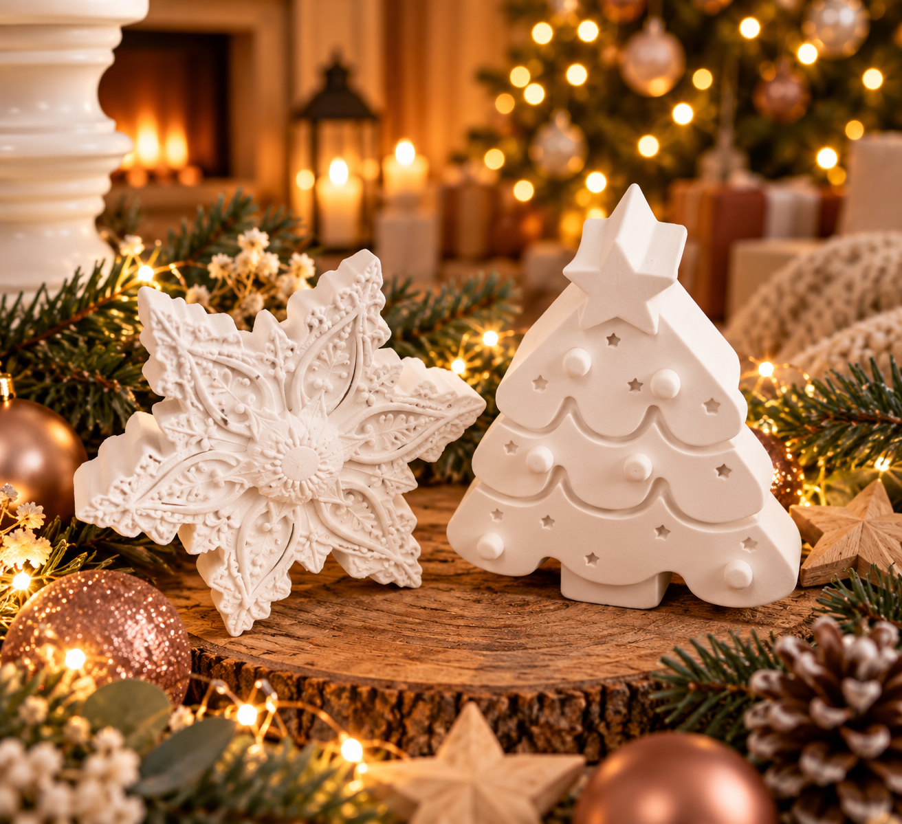 Weihnachtliches Duo: Tannenbaum & Stern