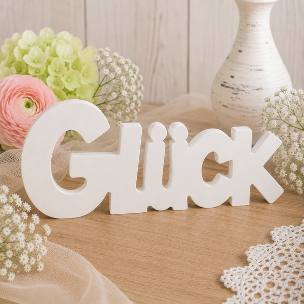 Schriftzug: "Glück"