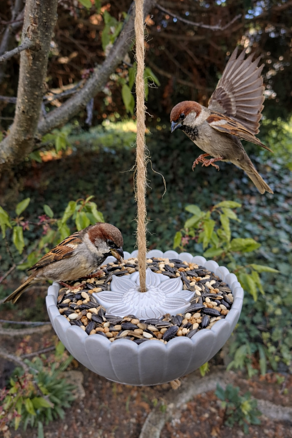 Futterstelle in Blütenform