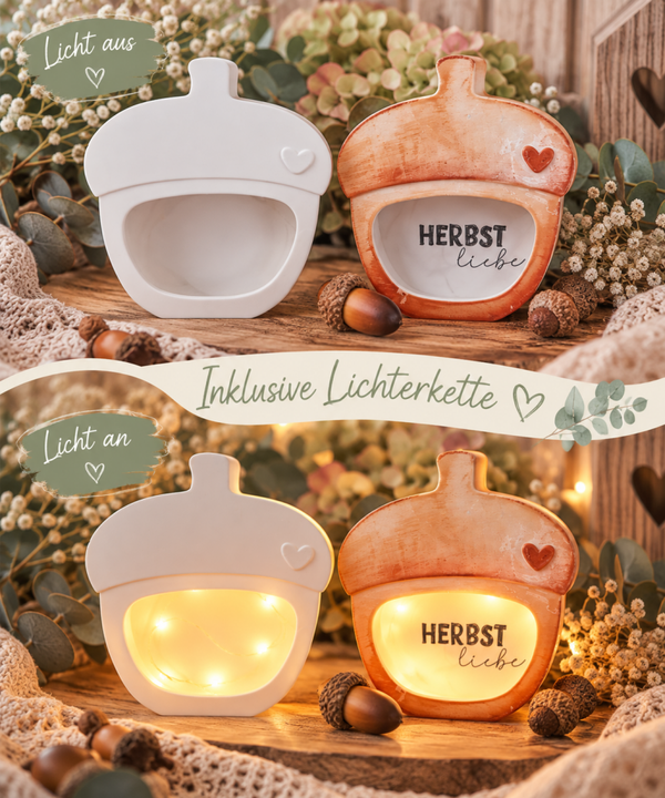 Leuchtende Eichel mit Lichterkette 🍂✨