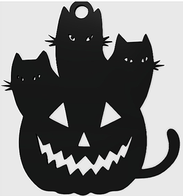 Décoration murale Chat citrouille