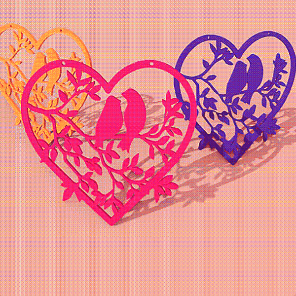 Décoration murale Coeur oiseau