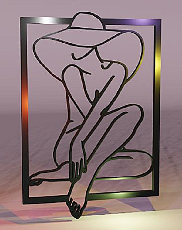 Décoration murale femme au chapeau