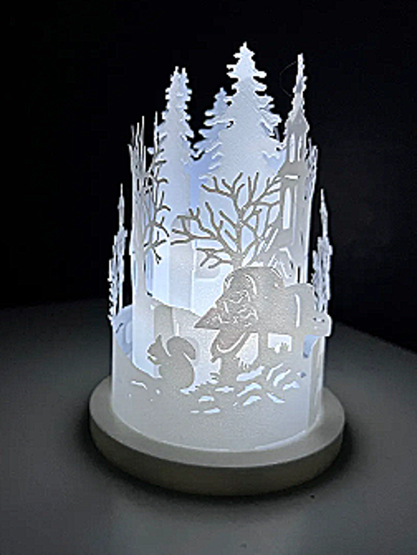 Lanterne ronde Scène de Noël