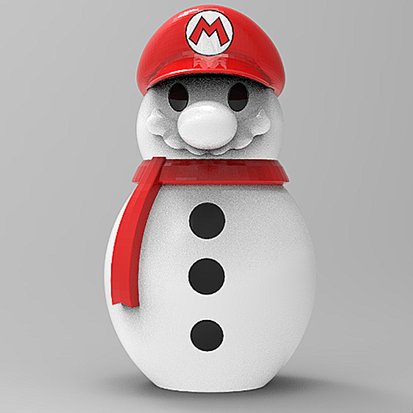 Bonhomme de neige Mario