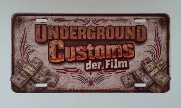 Alu Schild "Underground Customs pinstripe"