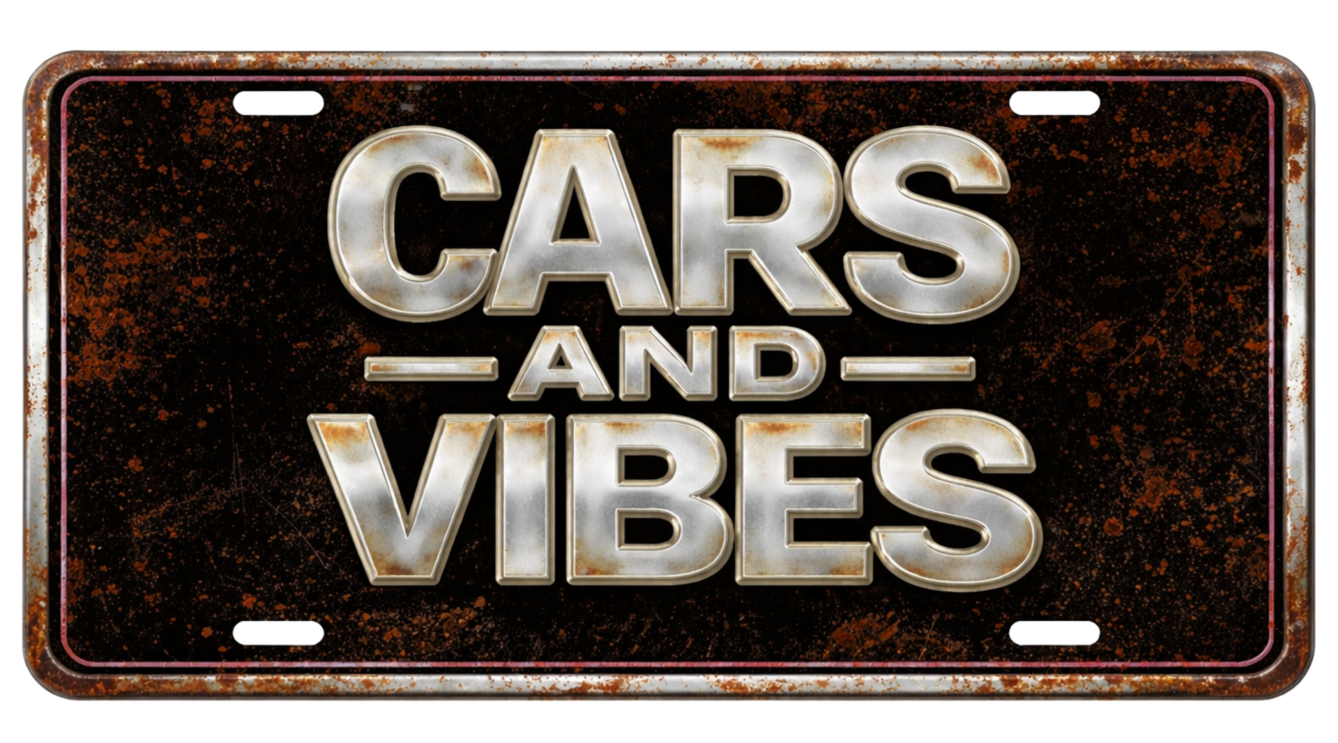 Cars and Vibes Schild im US Kennzeichen Style