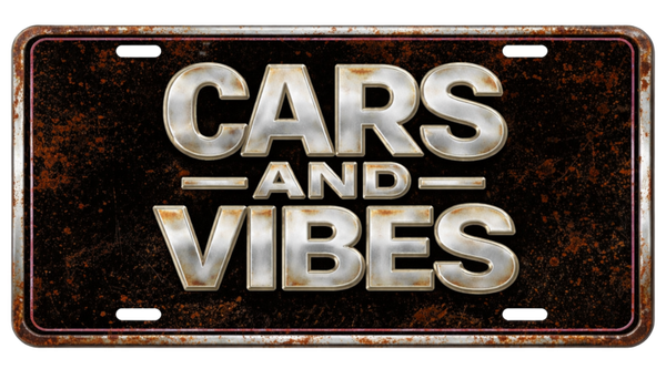 Cars and Vibes Schild im US Kennzeichen Style