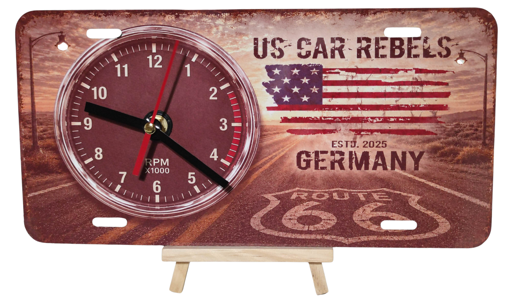Uhr - personalisiert im US Kennzeichen Stil