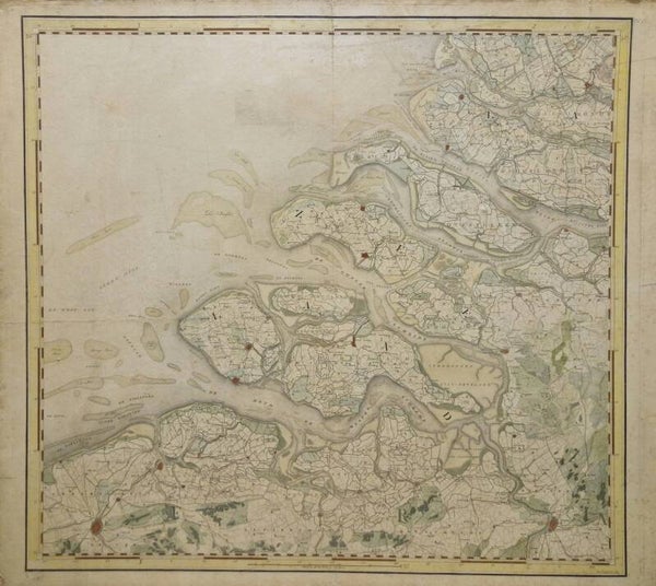 Choro-topographische kaart der Noordelijke Provincien van het Koninkrijk der Nederlanden. 1829.