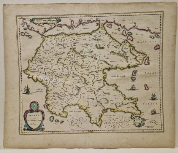 Morea olim Peleponnesus. Blaeu 1660.