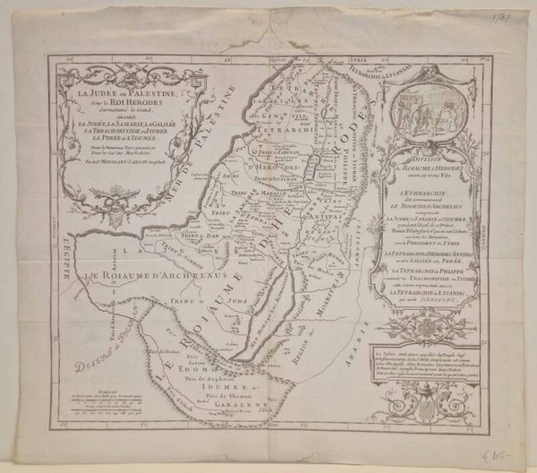 La Judée ou Palestine, sou le Roi Herodes. Sanson 1712.