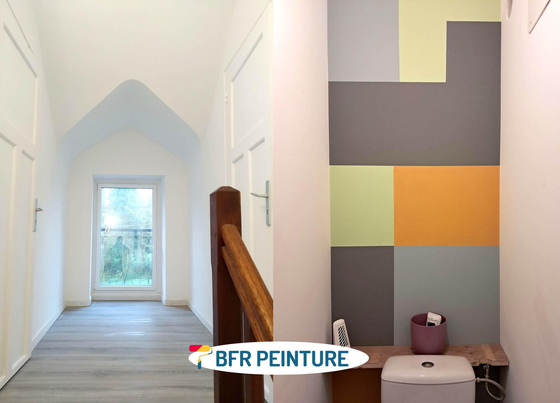 Enduisage et peinture murs et plafonds de salon à l'Hermenault