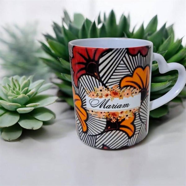 tazza personalizzata , modello tesuto africana