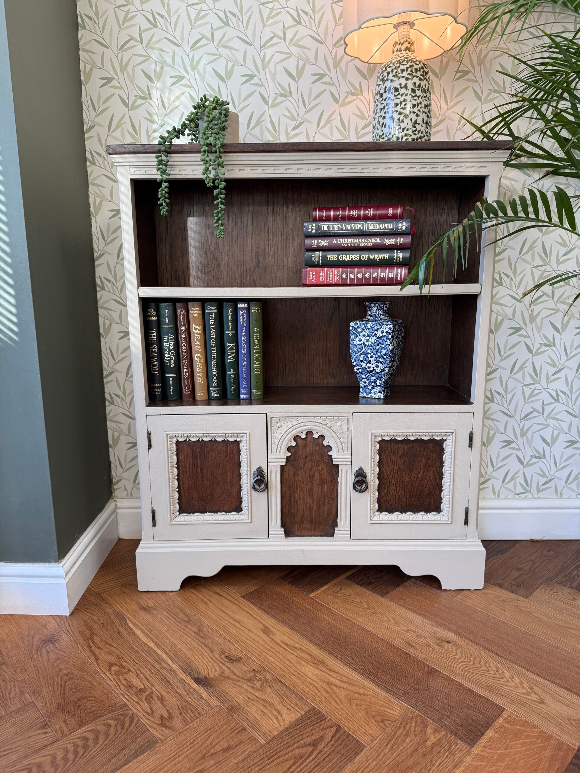 Stylish Up-cycled Bookcase with Cupboard