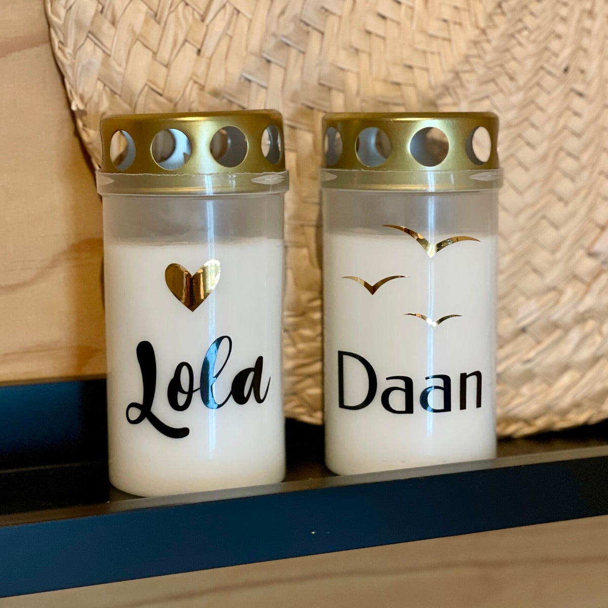 Herdenkingskaars - Geurkaars - Wit - IK DENK AAN JE - 45 Branduren