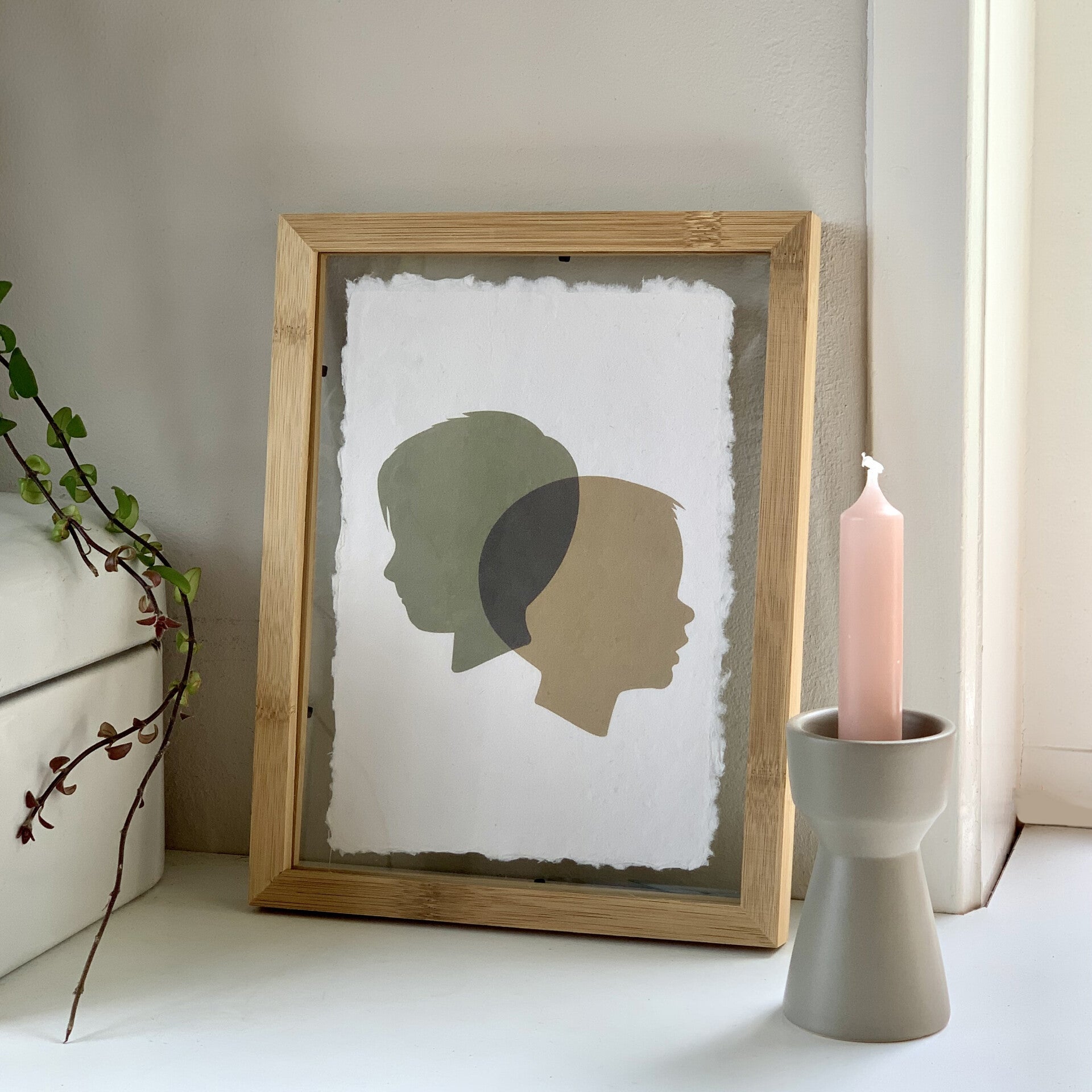 Silhouet portret | handgeschept papier