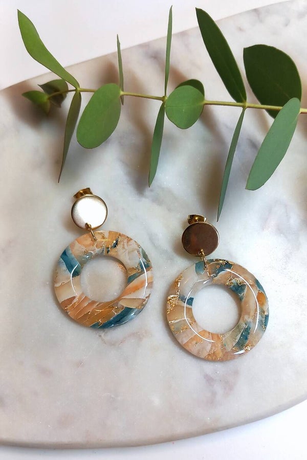 Beige Blue Gemstones