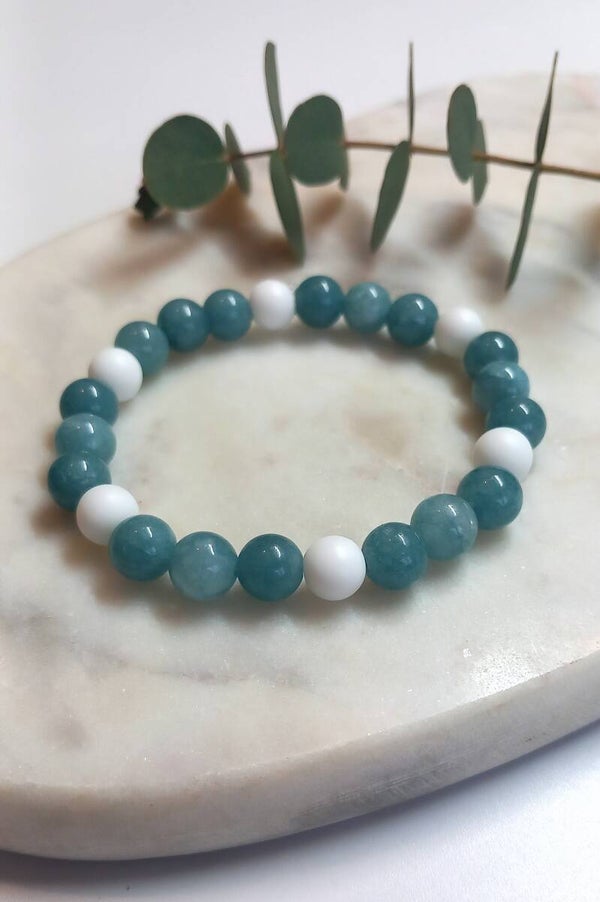 Natural Stone Beads - Blue & White