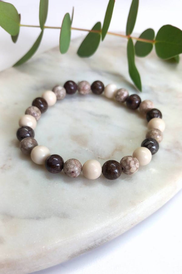 Natural Stone Beads - Brown & Shades of Beige