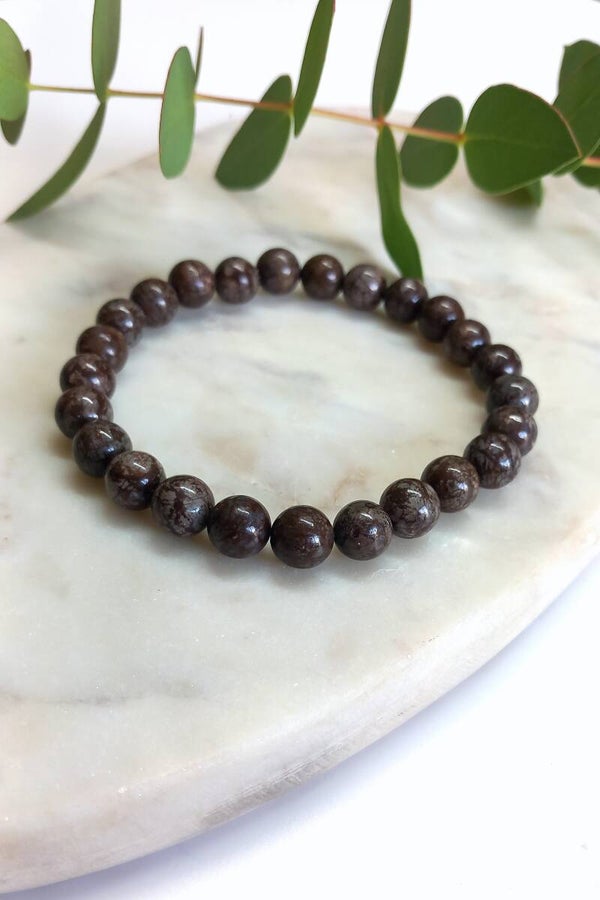 Natural Stone Beads - Wood Brown