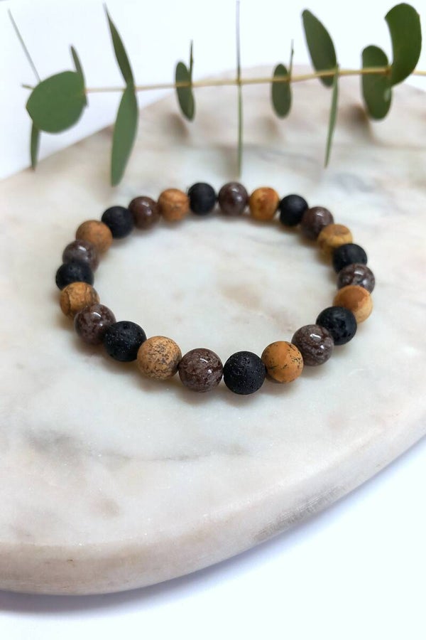 Natural Stone Beads - Black & Brown