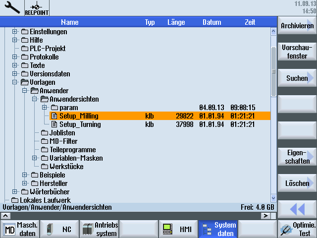 Beispiel-Screenshot CNC-Steuerung Werkstückbearbeitungsprogramm