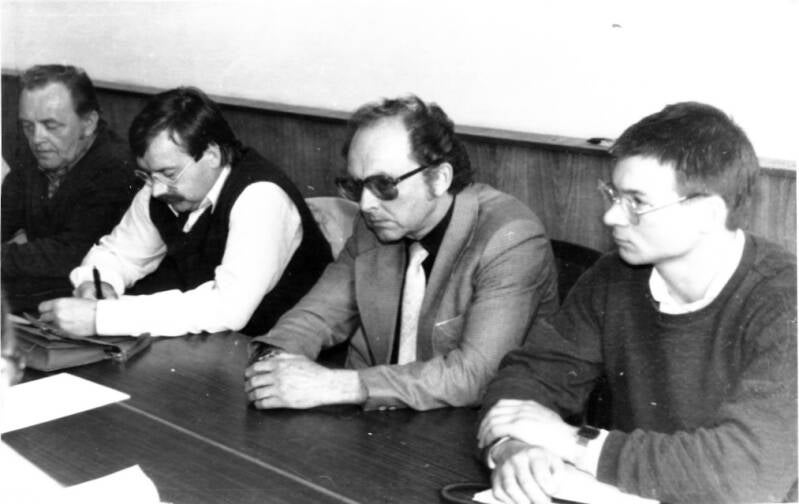 Hans-Albrecht Hartmann als Russisch-Dolmetscher bei einer technischen Verhandlung im Jahr 1988