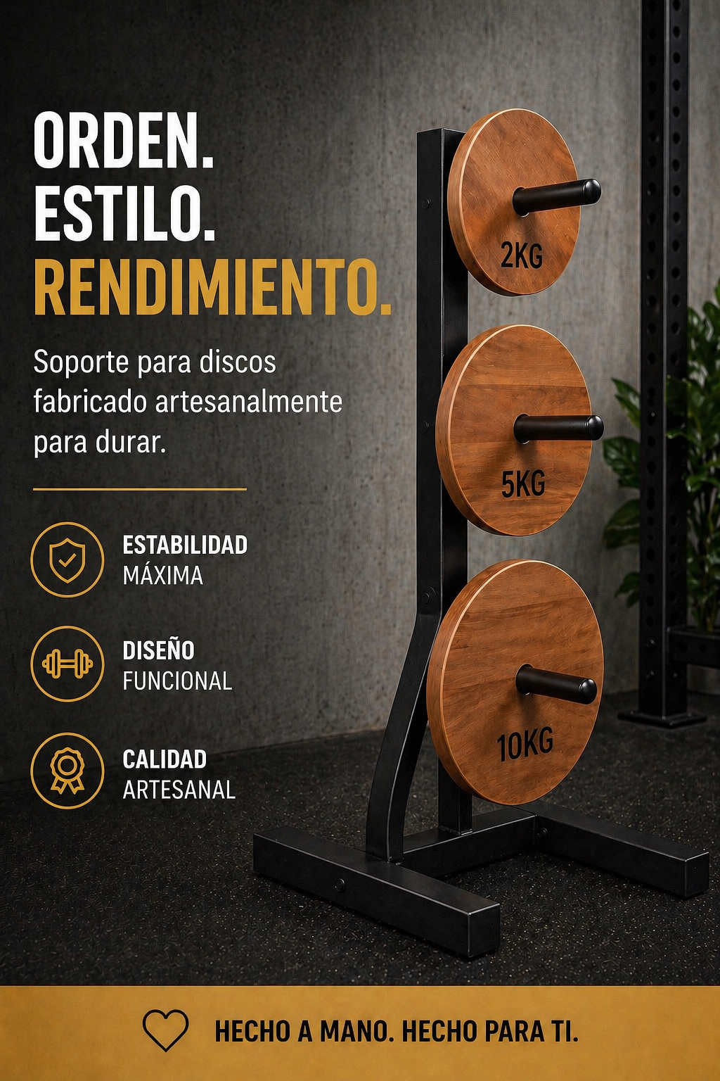 Soporte Disco de Pesas de 28 y 30 mm
