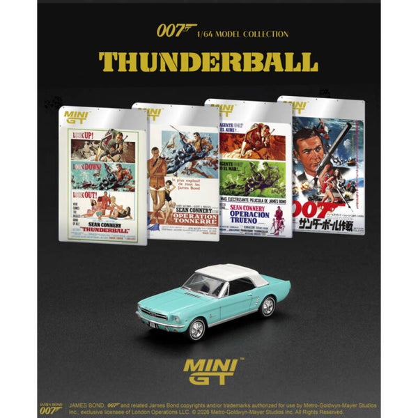 ☆ PRE  ORDER ☆ MINI GT 1/64 JAMES BOND 007 1965 FORD MUSTANG CONVERTABLE  ☆ ENGLISH ☆ R.H.D